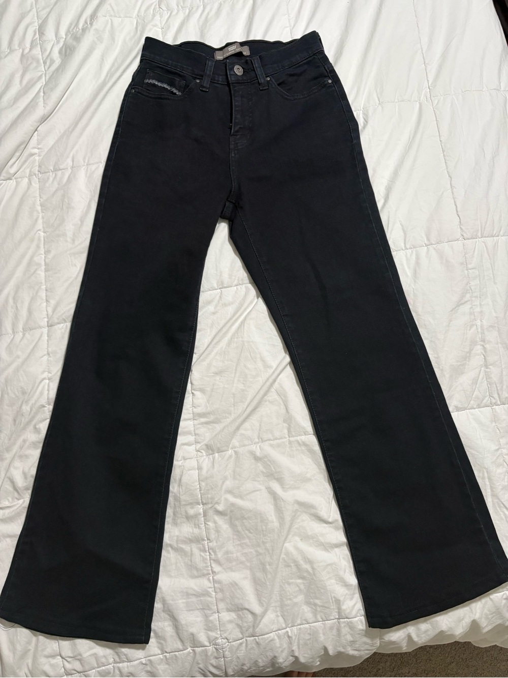 Levi's Black Wide-Leg Flare Jeans